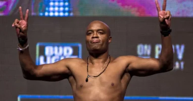 Anderson Silva poses during Friday’s UFC 200 weigh-ins.