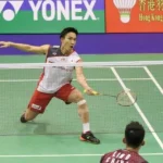 drop shot in badminton image. (image description - Lin Dan Lost to Kento Momota in the First Round)