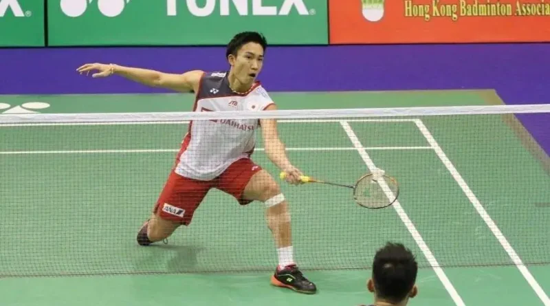 drop shot in badminton image. (image description - Lin Dan Lost to Kento Momota in the First Round)