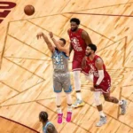 Stephen Curry attempting a 3-pointer during the 2022 NBA All-Star Game.