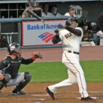 Barry Bonds follow through.