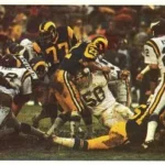 Minnesota Vikings safety Paul Krause in a defensive play against the Los Angeles Rams.