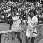 Tennis Netherlands against United States in The Hague. Betty Stöve (left) and Martina Navrátilová (right).