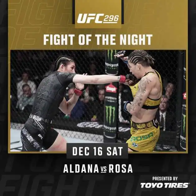 Irene Aldana vs Karol Rosa is UFC 296 Fight of the Night!
