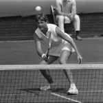 Margaret Court playing at the Dutch Open in Hiversum on 2nd August 1970.