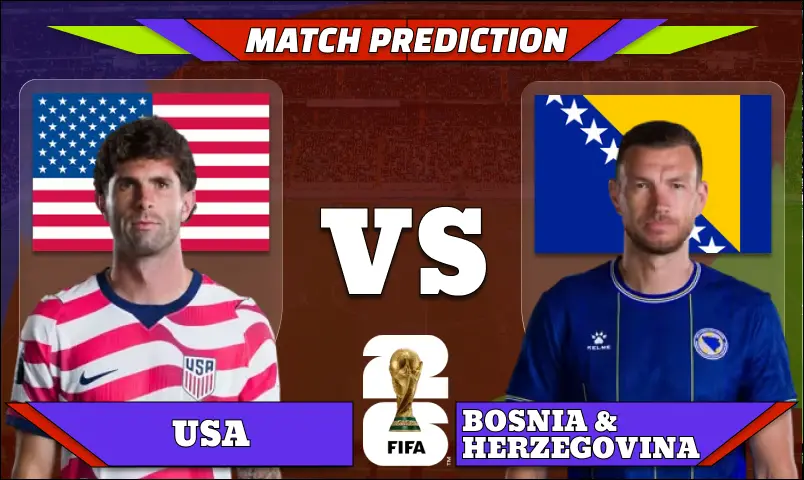 FIFA World Cup 2026 Round of 32, Match 82: USA vs Bosnia & Herzegovina Prediction