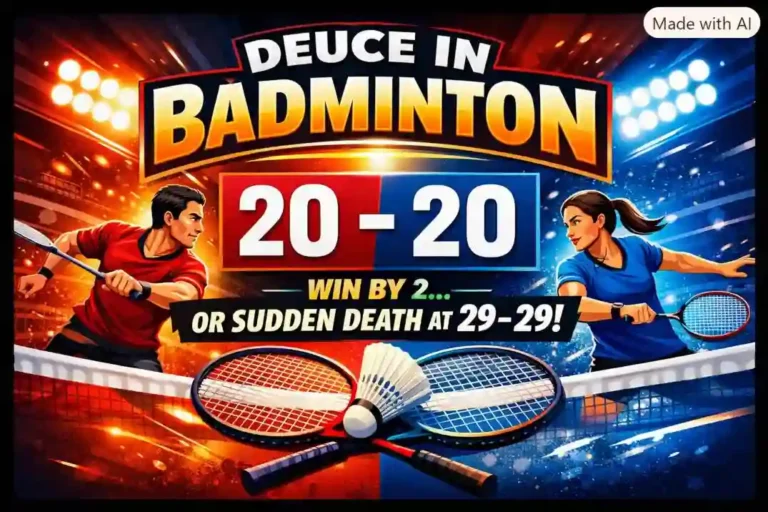 Deuce in Badminton. (This is an AI-generated image.)