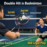 Double Hit in Badminton. (This is an AI-generated image.)