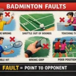 Faults in Badminton. (This is an AI-generated image.)