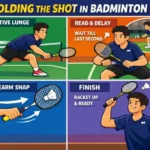 Holding the Shot in Badminton. (This is an AI-generated image.)