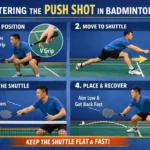 Push Shot in Badminton. (This is an AI-generated image.)