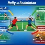 Rally in badminton. (This is an AI-generated image.)