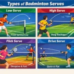 Serve in Badminton. (This is an AI-generated image.)
