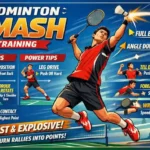 Smash in Badminton. (This is an AI-generated image.)