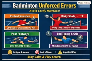 Unforced Error in Badminton. (This is an AI-generated image.)