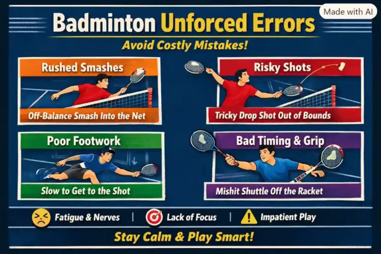 Unforced Error in Badminton. (This is an AI-generated image.)