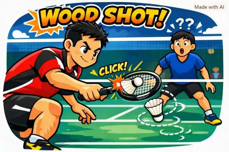 Wood Shot in Badminton. (This is an AI-generated image.)