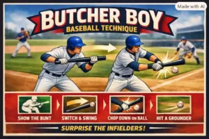 Butcher Boy in Baseball. (This is an AI-generated image.)