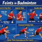 Feint in Badminton. (This is an AI-generated image.)