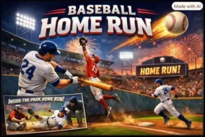 Home Run in Baseball. (This is an AI-generated image.)
