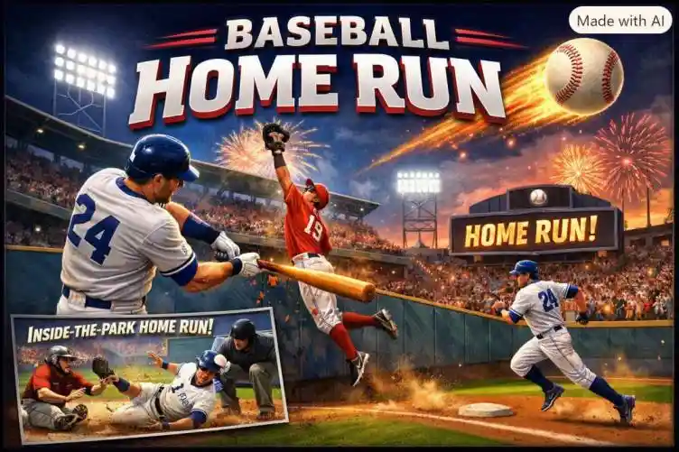 Home Run in Baseball. (This is an AI-generated image.)
