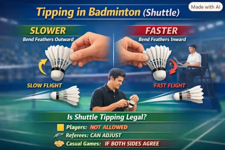 Tipping in Badminton (Shuttle). (This is an AI-generated image.)